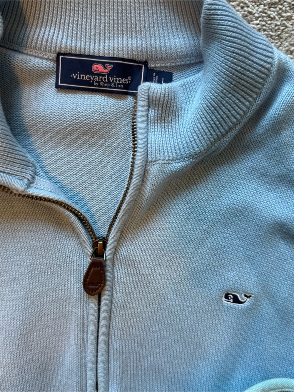 Vineyard Vines boy’s Quarter-Zip Sweater bundle large Light Blue, Navy, Mint - Picture 4 of 6